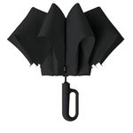 Zemic UV Umbrella with Novelty Carabiner Handle, Travel Umbrellas for Rain and Sun Windproof Compact, Automatic Open Close, 8 Ribs, Portable Umbrella for Men and Women (Black)