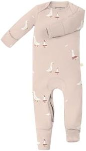 GUNAMUNA Unisex Baby, Toddler Ultra-Soft Convertible Pajama, Footie Romper Sleeper with Diaper Zipper, Tutu Goose, 0-3 Months