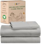 California Design Den Twin Sheets Set, 100% Organic Cotton Sheets - GOTS Certified, Percale Sheets - Soft, Crisp & Cooling Sheets, Deep Pockets, 3 Piece Twin Bed Sheets, Light Grey Sheets