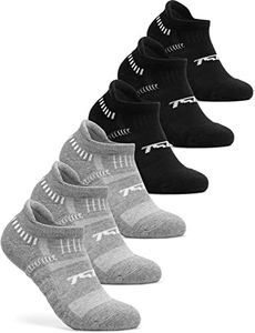 TSLA Men's 6-Pairs Atheltic No Show Socks Cushioned Comfort w Mesh MZS12-KLG Large