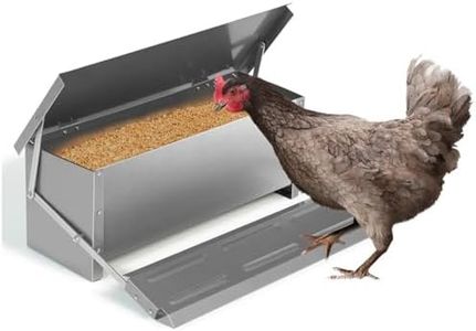 10KG Automatic Chicken Feeder – Weatherproof Galvanised Poultry Treadle Feeder for Chicken, Duck & Goose – Rat-Proof Outdoor Metal Feed Box for Coop or Backyard