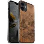 Carveit Wood Case for iPhone 11 Case [Natural Wood & Black Soft TPU] Shockproof Protective Cover Unique Wooden Phone Case Compatible with iPhone 11 (Natural Landscape-Walnut)