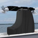 JPURXC T-Top Center Console Cover for Boat，900D Waterproof Marine Grade Canvas, Heavy Duty Outdoor Boat Console Covers,Protecting Boat Center Console and Helm Seat (Black,94" L 58" W 82" H)