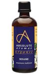 Absolute Aromas Organic Sesame Oil 100ml - in a Glass Bottle - Pure, Natural, Cold-Pressed, Vegan and Cruelty Free