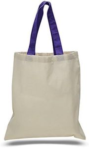 Set of 15- Cheap Cotton Tote Bags with Color Handles