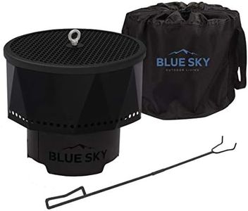 Blue Sky Outdoor Living Ridge Portable Fire Pit, Smokeless Fire Pit with Spark Screen, Lift, and Carrying Bag, Black