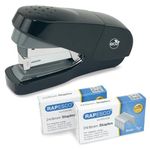 Rapesco 1688 ECO Less Effort Flat Clinch Stapler with 2000 Type 24/6mm Staples, 35 Sheet Capacity, Black