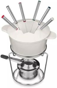 Cuisinart 13-Piece Cast Iron Fondue Set, Cream, 10"