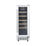 Cookology CWC300SS Freestanding Undercounter Fridge Cabinet 30cm Wine Cooler, 20 Bottle, 60 Litre Capacity, with Digital Temperature Control and Reversible Door - in Stainless Steel