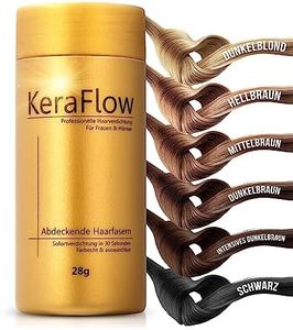 KERAFLOW STREUHAAR 28g – Schütthaar zur Haarverdichtung für Herren & Damen – Haarpuder Ansatz für dichteres Haar bei dünnem Haar & kahlen Stellen – natürliches Volumen – Schwarz