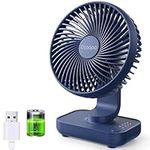 OCOOPA USB Desk Fan, 4000mAh Rechargeable Battery Operated, Table Fan 4 Speeds, 5inch Mini Portable Fan, with Strong Airflow Quiet Operation, Electricity Display, Easy to Disassemble, Desktop Fan