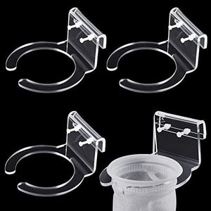 Taiyin 4 Pcs 4 Inch Pre Sump Filter Sock Holder Aquarium Sump Sock Holder for Overflow Box Saltwater Aquarium Acrylic Aquarium Sump Sock Holder Mount Bracket Reef Tank Bag Saltwater Fish Tank