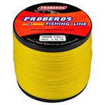 BAIKALBASS Braided Fishing Line 4 Strands Strong Multifilament PE Braid Wire for Saltwater 328Yard/300M 60LB Yellow