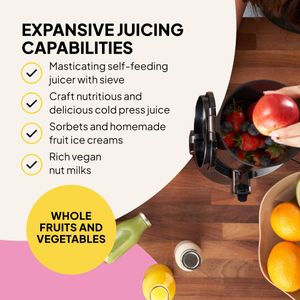 Fridja f2500 Slow Juicer – Matte Black Cold Press Extractor