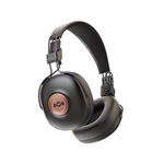 House of Marley Positive Vibration Frequency: Over-Ear Wireless Headphones with Microphone, Wireless Bluetooth Connectivity, 34 Hours of Playtime and Quick Charge Technology, Signature Black