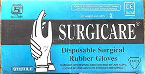 Surgicare Sterile Rubber Hand Gloves (Off-White, Size 7)