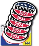 Magnet Me Up Kennedy 2024 Robert F. Kennedy, Jr. Democratic Political Party 2024 Adhesive Decal Sticker, 5 Pack, 5.5x3.5 Inch, Heavy Duty Adhesion to Car Window, Bumper, Laptop, Crafted in The USA