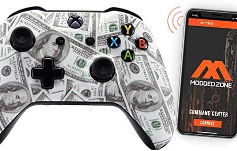 MODDEDZONE Custom MODDED Wireless Controller for Xbox One S/X and PC - With Unique Smart Mods - Best For First Person Shooter Games - Handcrafted by Experts in USA with Unique Design - Benjamins