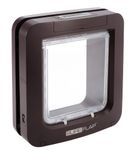 SureFlap Sure Petcare Microchip Pet Door for Cats and Small Dogs with Curfew Timer, Compatible with RFID Collar Tags and Microchips, 1-Button Control, Brown, 4xC Cell Batteries Required, Not Included