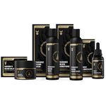 Beard Growth Kit for Men by The Beard Struggle - Essential Beard Kit includes Beard Balm, Beard Oil, Beard Wash, & Beard Conditioner - Beard Grooming Kit for Men - Gold Collection - Asgardian Secret