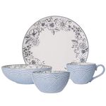 Pfaltzgraff Gabriela Gray 16-Piece Stoneware Dinnerware Set, Service for 4