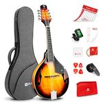 Vangoa Mandolin Musical Instrument A Style, Acoustic Mandolin Instrument Kit, Italian 8 String for Professional Beginners Adults, Sunburst, Glossy