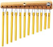 Meinl Percussion Mountable Series Chime - Very Small Musical Instrument with 12 Sound Bars - Mountable - 1-row - Wood and Aluminum, Natural and Gold (CH12)