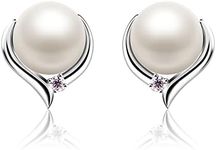 Jewlldeen Pearl Earrings for women, Sterling Silver 925 Studs, Silver Jewelry Gifts for Women/Her/Wife