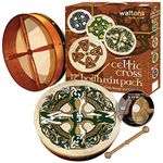 Waltons: 12 Inch Irish Bodhran Gift Set/Beater/DVD Tutor/Case/Gaelic Cross Bodhran Design