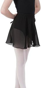 Sportingbodybuilding Ballet Skirt Chiffon Wrap Dance Skirt for Women & Girls, Black, Medium