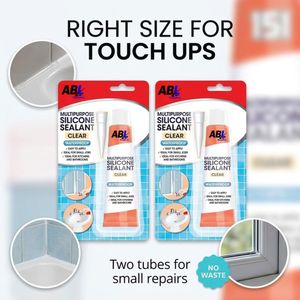 Clear Silicone Sealant, 2 x 70g Tubes – Waterproof Adhesive