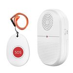 Wireless Caregiver Call Button Personal Alert Pager Nurse Call Button Alert System for Home Elderly/Senior at Home with 1 Portable Receiver 1 Emergency Waterproof Buttons