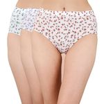 SOIE Women's High Waist Full Coverage Printed Stretch Cotton Hipster Panty (Pack of 3)(3HWB-32 Pack 1 M)