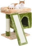 SYANDLVY Small Cat Tree for Indoor Cats, Cat Tower with Scratching Post, Modern Activity House for Large Cats, Condo with Board, Kittens Cave