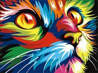 OWN4B Cross Stitch Kits Stamped, Colorful Cat Printed Pattern 11CT 14.2x18.1 inch DIY Embroidery Kit (Cat)