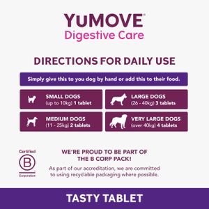 YuMOVE Dog Probiotics Tablets – 120 Count Digestive Supplement