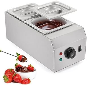 WICHEMI Chocolate Melting Pot Commercial Chocolate Tempering Machine 2 Tanks 9lbs Stainless Steel Chocolate Melter Pots Melting Machine Home Or Bakery Use