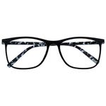 OPULIZE Arc Large Reading Glasses Black Patterned Arms Mens Womens Spring Hinges R66-1 +1.00