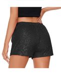 Zando Sequin Shorts for Women Black Sequin Shorts High Waisted Sequin Shorts Party Sparkle Shorts Trendy Glitter Shorts 80s 90s Outfits Sparkly Short Pants Music Festival Clothing Women Black Small