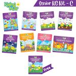 Rising Star Preschool Learning Senior Kg Kit C|Cursive Writing Capital & Small Letters|Numbers 1-100|Rhymes & Stories|Colouring Book|Free Kindergarten Worksheets|Kids Learning Books|5-6 Years