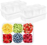 2 Sets Salad Bar Containers for Fridge Food Storage Containers with Lids Airtight Pizza Salad Storage Containers Divided 1 Set Include 6 Pcs Removable Individual No Bpa Food Containers Reusable