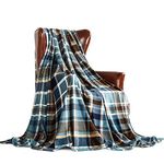 MERRYLIFE Throw Blanket Plaid Sherpa | Ultra-Plush Soft Colorful Oversized | Decorative Couch Travel Blanket | Queen Size(90" 90", Greenland)