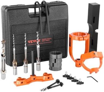 VEVOR Mortising Attachment for Drill Press, 4 Model Drills Square Hole Chisel Set, Bench Drill Locator Set Mortise and Tenon Tools with 5 Bushings, for Woodworking Mortising Tenoning Drilling Machine