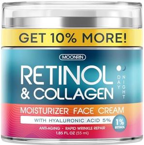 Retinol Cream for Face with Hyaluronic Acid, Day-Night Anti-Aging Moisturizer for Women, Men, Collagen Cream for Face Reduces Wrinkles, Dryness, 1.85 Oz