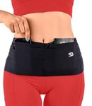 StashBandz Unisex Running Belt, Travel Money Belt, Fanny Pack, Waist Pack for Women and Men, 4 Big Security Pockets and Zipper, Fits All Size Phone, Passport, and More, Extra Wide Spandex