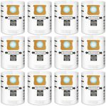 12 Pack Replacement Filter Bags for Shop Vac 5-8 Gallon, Disposable Dust Collection Bags, Canister Vacuum Cleaner Dust Bags for Shop Vac Replace Part Type E 90661 9066100 Type H 90671 9067100