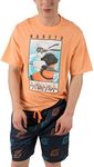 Bioworld Naruto Classic Naruto Uzumaki Men's Crew Neck Short Sleeve Tee & Lounge Shorts Combo Set-Medium Orange