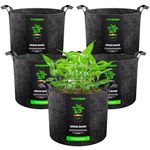VIVOSUN 5-Pack 2 Gallons Heavy Duty Thickened Nonwoven Fabric Pots Grow Bags with Handles