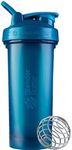 BlenderBottle Classic V2 Shaker Bottle with Stainless Steel Ball, Perfect for Protein Shakes, Dishwasher Safe, 830ml, Ocean blue