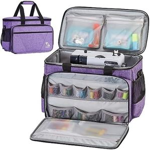 Golkcurx Sewing Machine Case with Removable Padding Pad, Tote Bag for Sewing Machine with Shoulder Strap for Most Standard Singer, Brother, Janome, Purple